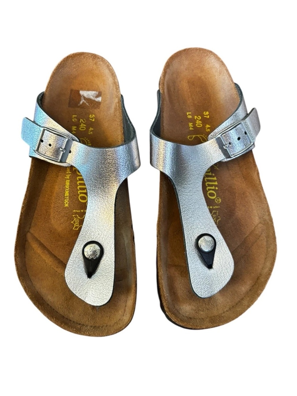 Birkenstock Papillio Gizeh Sandals Silver Size 37 / US 6 - 6.5 Sandals
